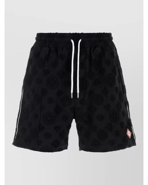 Casablanca Black Cotton Blend Bermuda Shorts Elastic Waistband for men