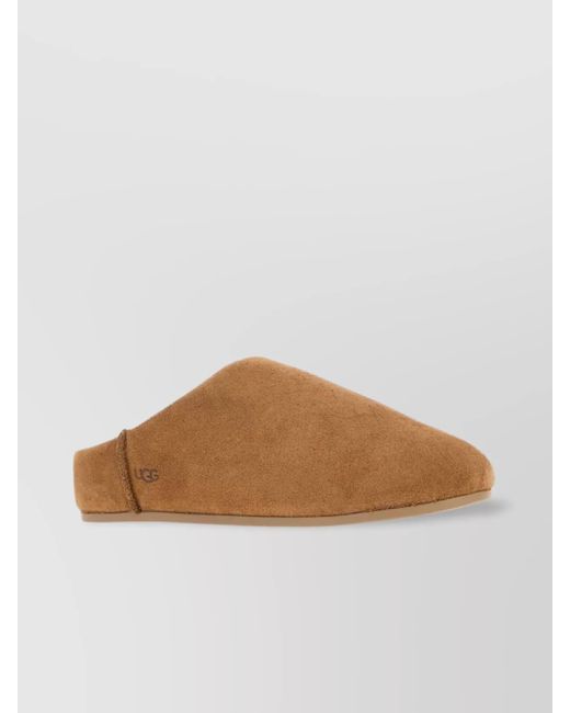 Ugg Brown Leather Elea Slip-On Slippers