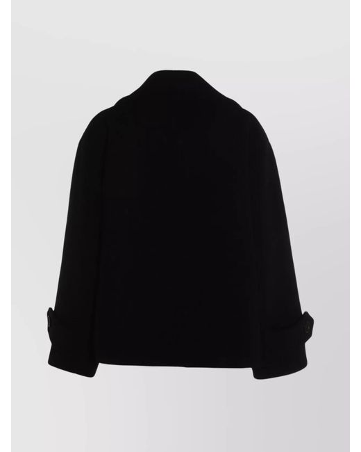 Chloé Black Lapel Double-Breasted Coat Buttoned Cuffs