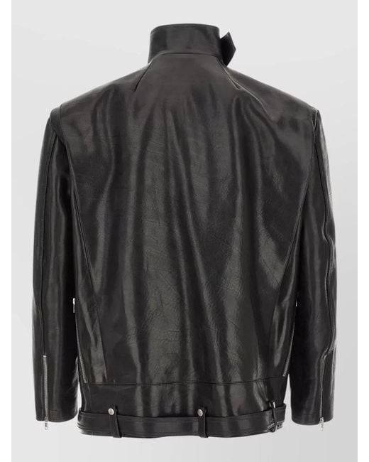 Rick Owens Black Bauhaus Stooges Jacket Belt Collar Epaulettes for men