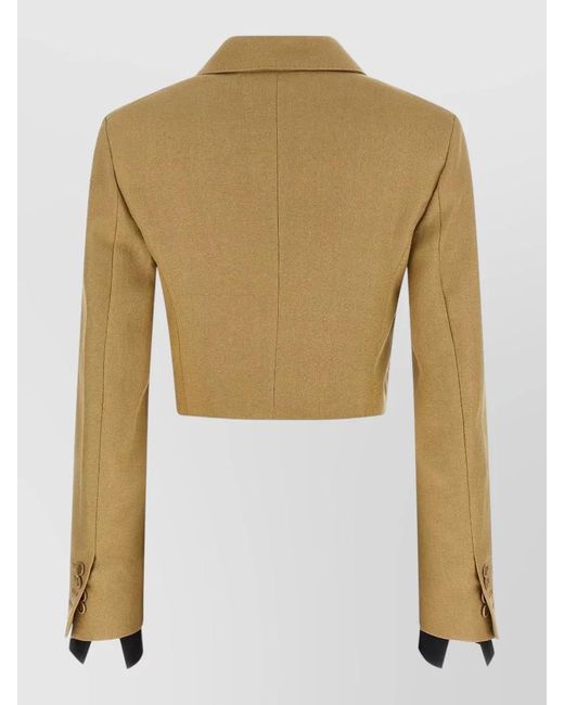 Max Mara Natural Mxsbuono Tailored Blazer Cropped Long Sleeves