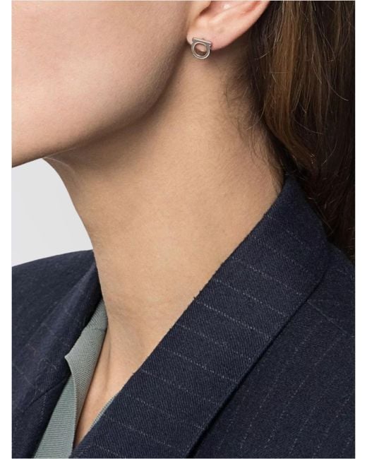 Ferragamo Gray Small Stud Earrings