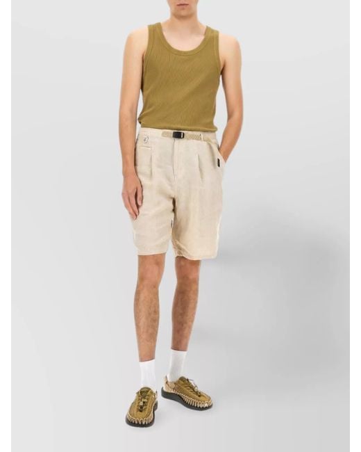 Undercover White Linen Regular-Fit Chino Shorts for men
