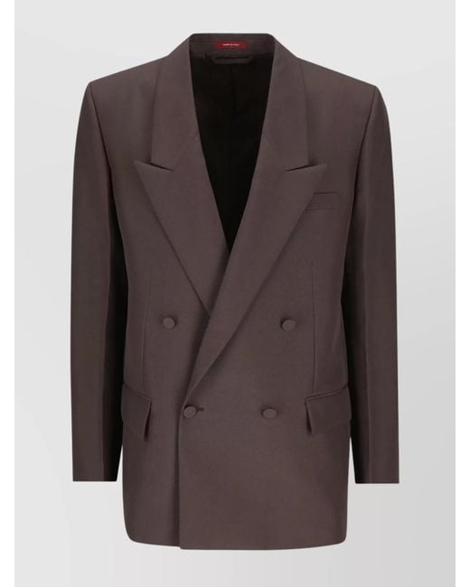 Gucci Brown Double-Breasted Polyester Blazer for men