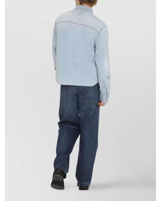 Bottega Veneta Blue Denim Shirts for men