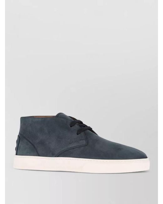 Tod's Blue Leather Low-Top Boots for men