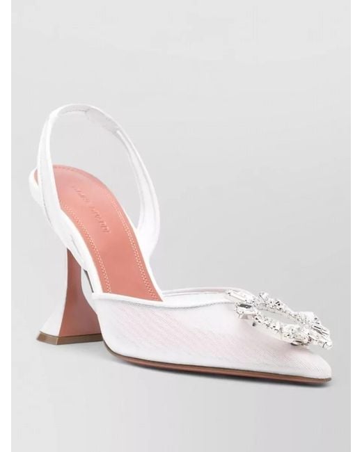 AMINA MUADDI White Begum Slingback Pumps Pointed Toe Embellishment