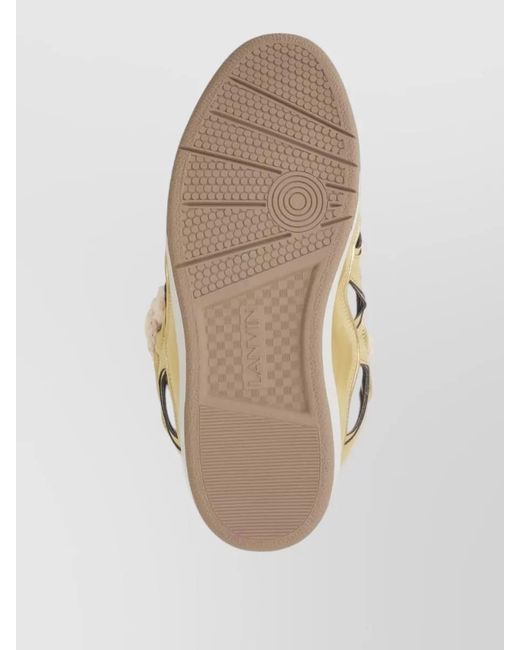 Lanvin Natural Low Top Sneakers Metallic Finish Perforated Rubber
