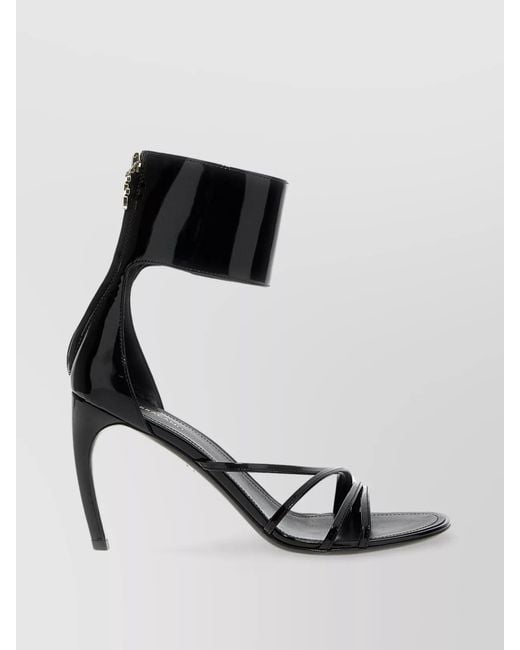 Ferragamo Black Leather Clethra Sandals