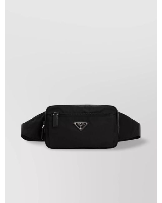 Prada Black Nylon And Leather Belt Bag for men