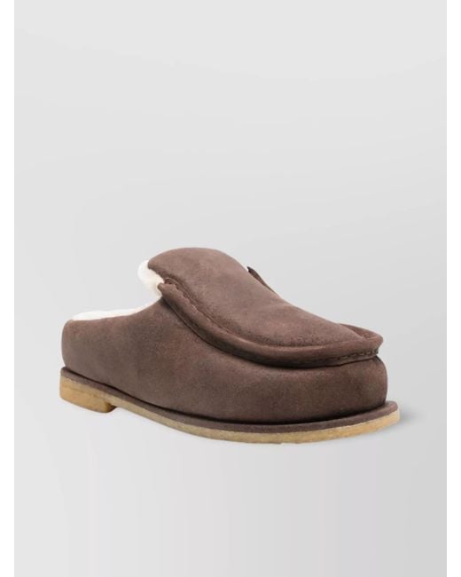 J.W. Anderson Brown Lambskin Padded Slippers