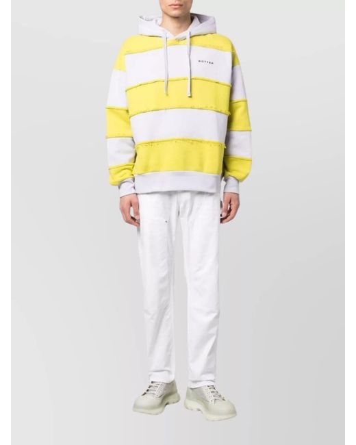 BOTTER Yellow Striped Logo-Print Organic Cotton Hoodie for men