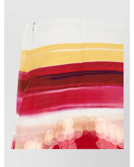 Fendi Multicolor Striped Cotton Skirt High Waist Sequins