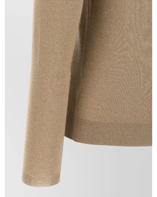 Brunello Cucinelli Natural Turtleneck Sweater Cashmere Silk Sparkle