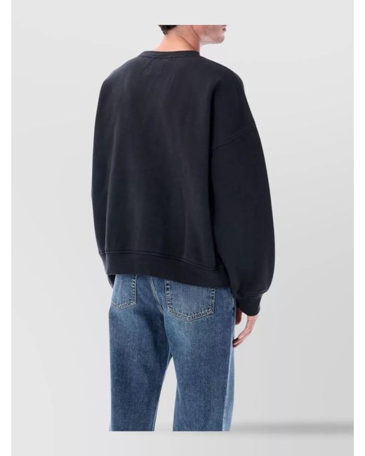 Rhude Blue Cotton Oversized Logo Print Sweatshirt for men