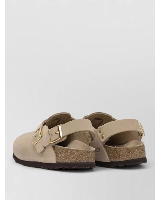 Birkenstock Natural Suede Leather Clogs