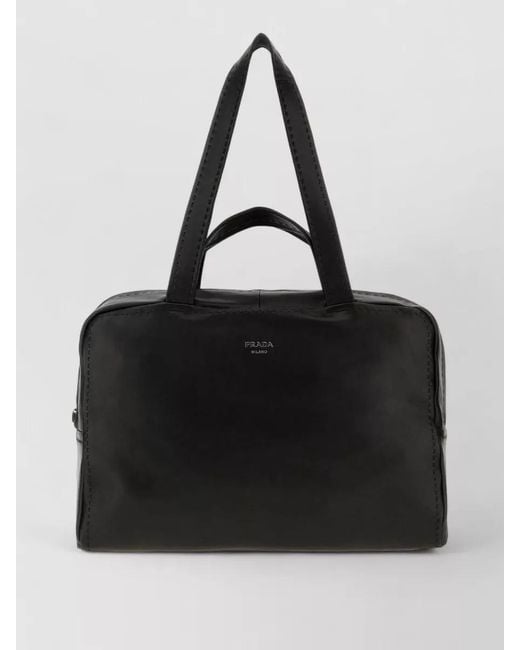Prada Black Leather Briefcase for men