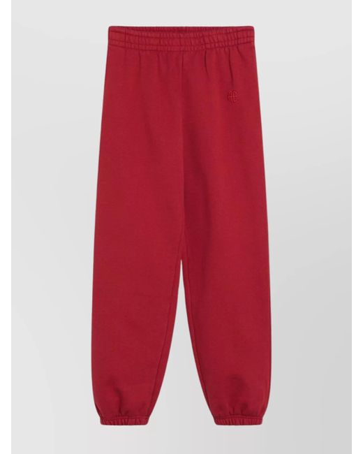 Anine Bing Red Jogging Pants With Elastic Waistband And Cuffs