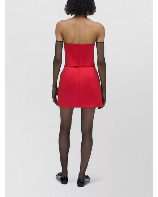 Marc Jacobs Red Satin Bias-Cut High-Rise Above-Knee Skirt