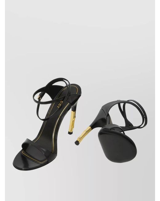 Gucci Black Castello Bamboo Heel Leather Sandals