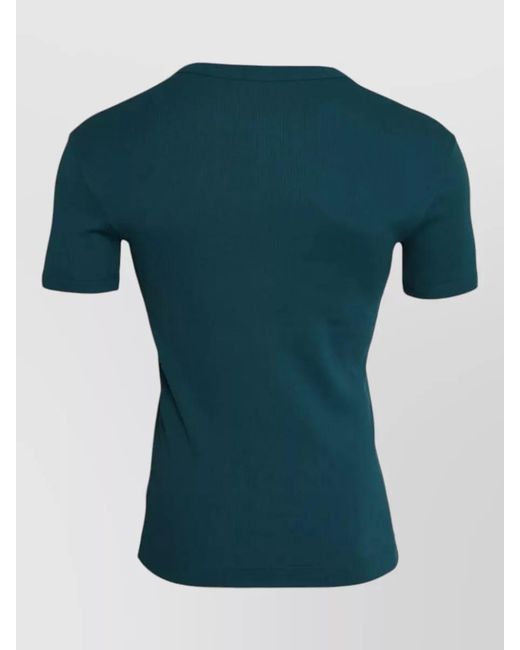 Dolce & Gabbana Green Ribbed Cotton Crew Neck Short Sleeve T-Shirt for men