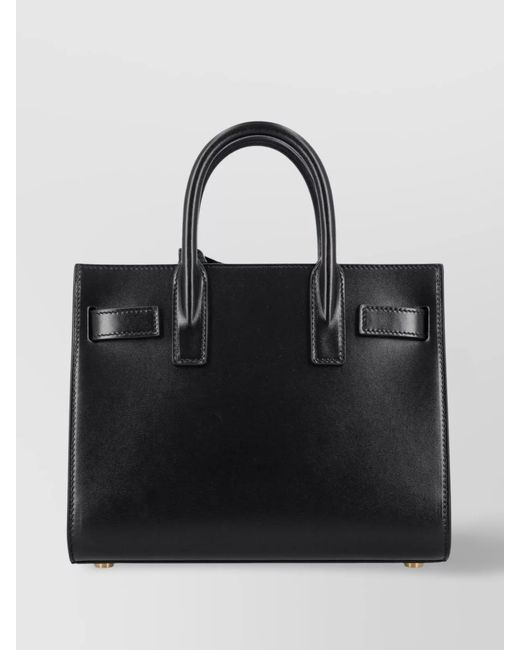 Saint Laurent Black Sac De Jour Nano Leather Tote Bag