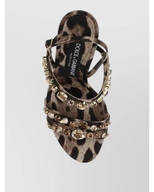 Dolce & Gabbana Metallic Fabric Stiletto Heel Sandals