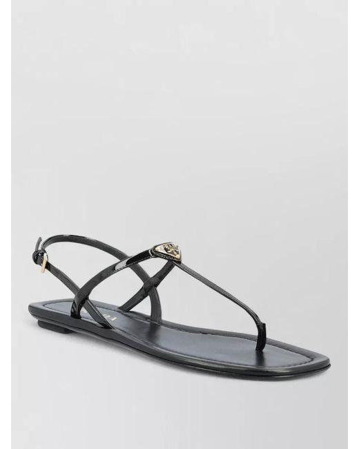 Prada Metallic Thong Sandals