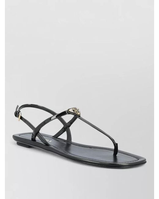 Prada Metallic Thong Sandals