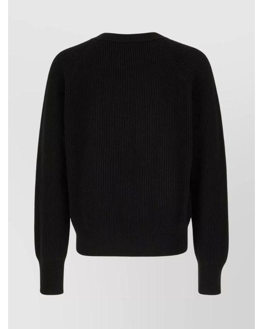 Burberry Black Ribbed Wool Crew-Neck Sweater for men