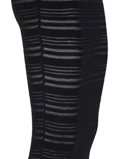ANDREADAMO Black Knee Length Skirt Elastic Waistband
