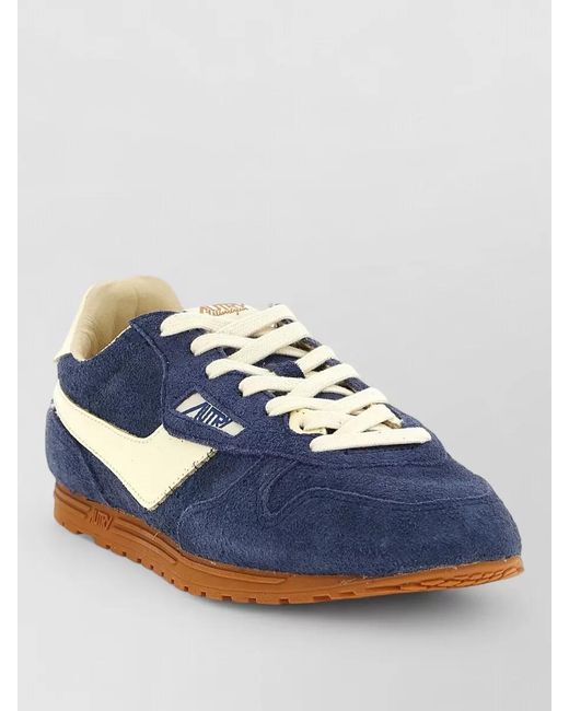 Autry Blue Windspin Low Top Suede Sneakers Rubber Sole for men
