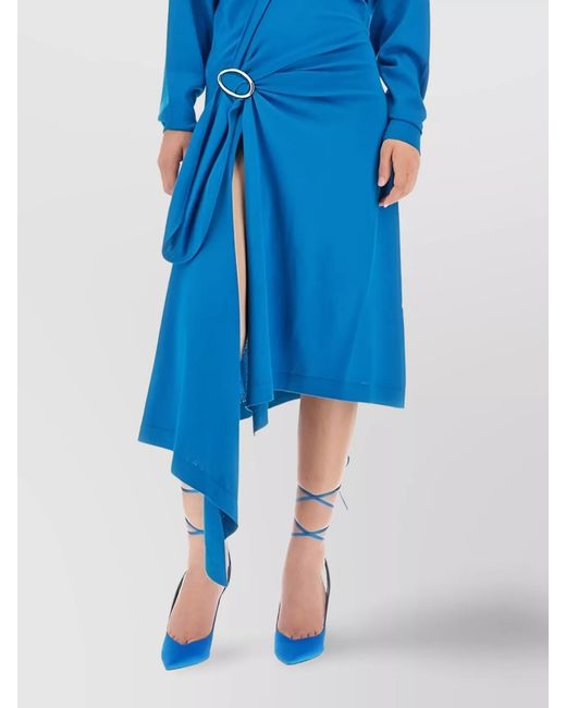 The Attico Blue Wool Midi Dress