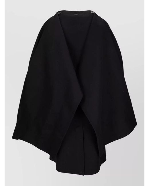 P.A.R.O.S.H. Black Wool Poncho