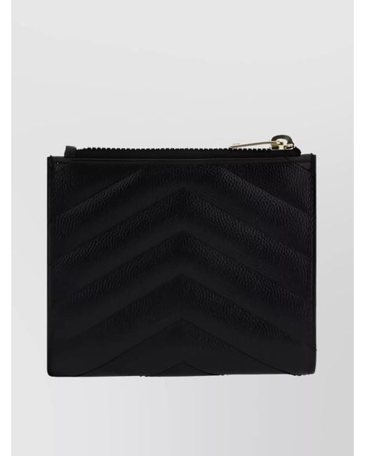 Saint Laurent Black Leather Quilted Bi-Fold Wallet