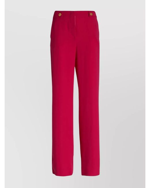 Giorgio Armani Red High-Rise Wide-Leg Trousers
