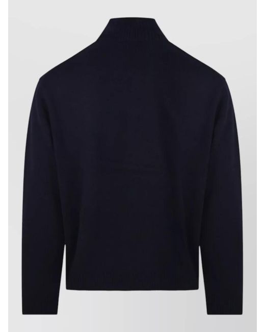 Maison Kitsuné Blue Wool High Neck Jumper for men