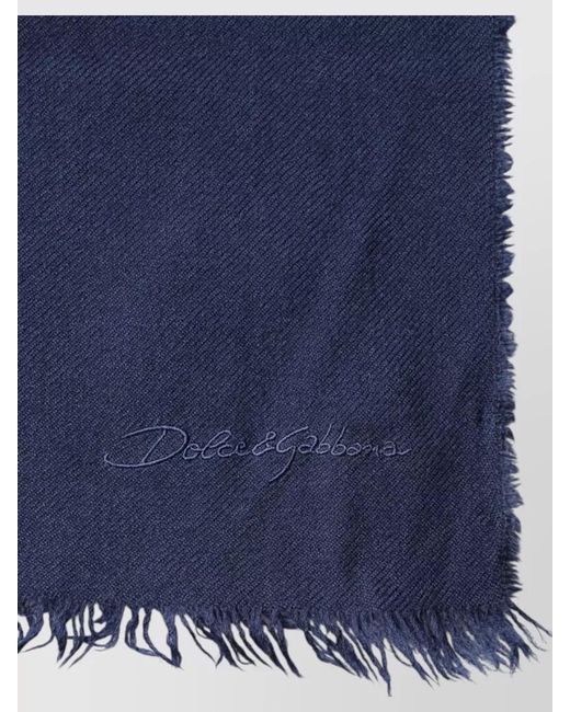 Dolce & Gabbana Blue Cashmere Scarf Neck Wrap Shawl for men