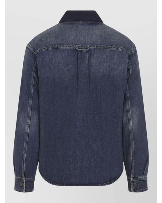 Carhartt Blue Denim Shirt Jacket Contrast Collar Design for men