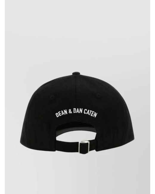DSquared² Black Technicolor Distressed Curved Visor Baseball Cap for men