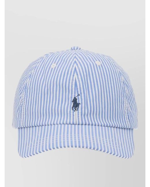 Polo Ralph Lauren Blue Baseball Cap Logo Curved Brim Stripes
