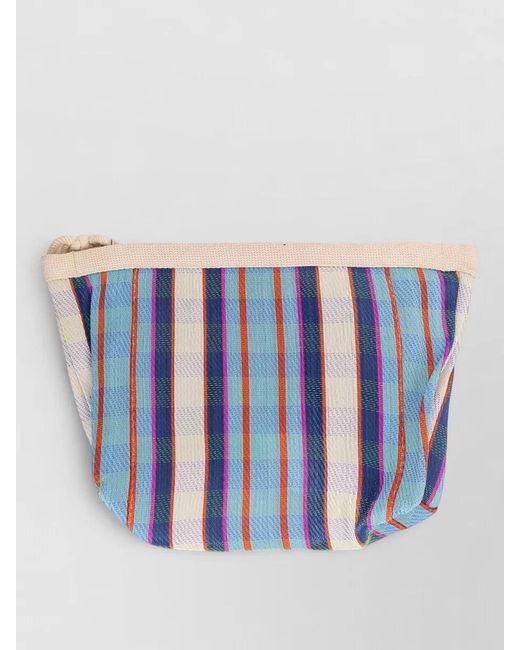Isabel Marant Blue Nylon Striped Clutch Bag