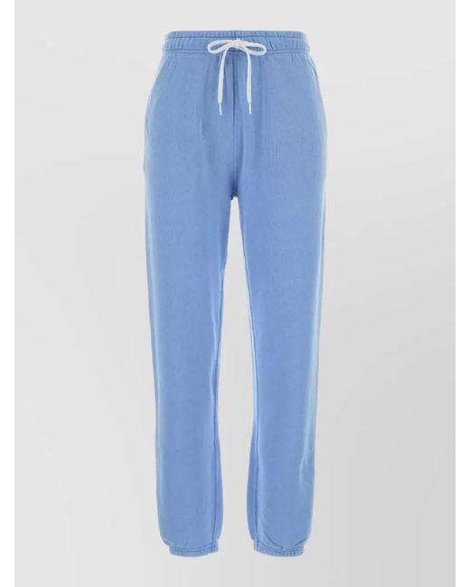 Ralph Lauren Blue Cotton Lounge Pants Elasticated Hems Pockets