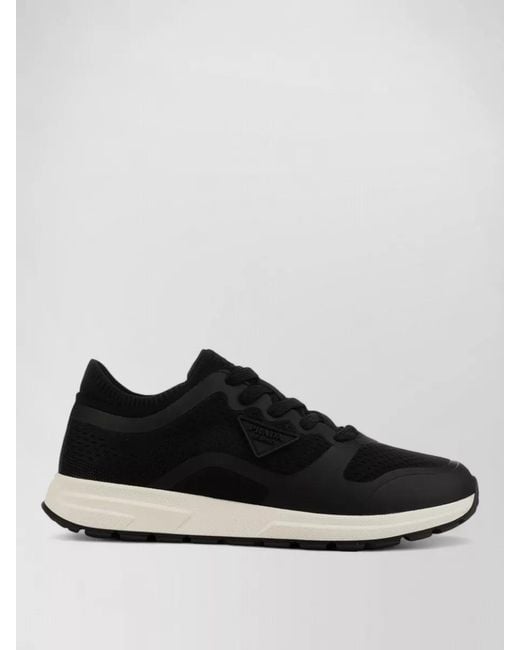 Prada Black Mesh Panel Sneakers Rubber Sole