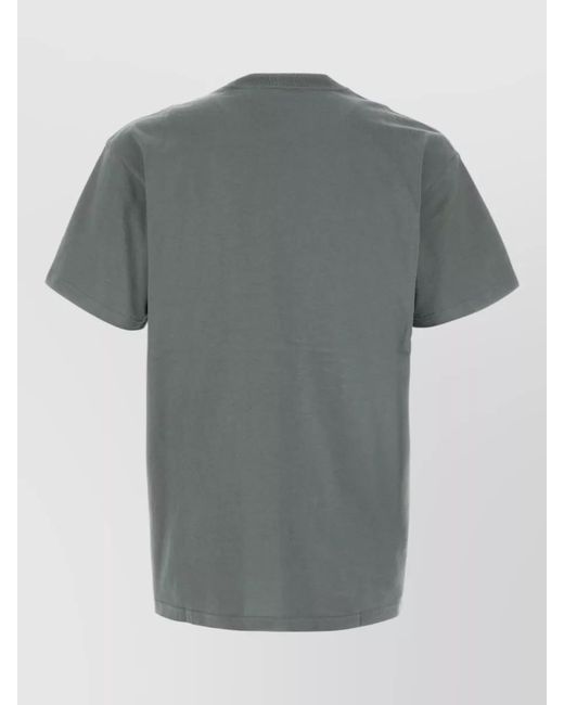 Carhartt Gray Cotton Logo Embroidered Short-Sleeve T-Shirt for men