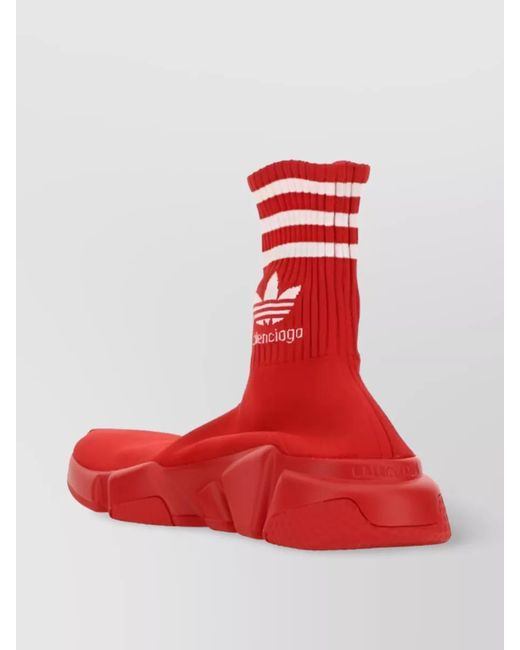 Balenciaga Red Ribbed Knitted Sock Sneakers