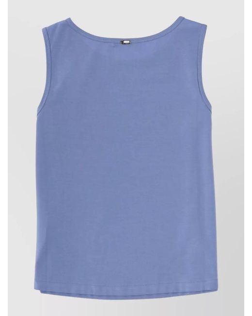 Herno Blue Round Neck Sleeveless Summer Top