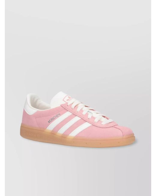 Adidas Pink Leather Low-Top Sneakers