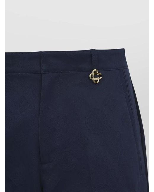 Casablanca Blue Monogram Straight-Leg Tailored Trousers for men