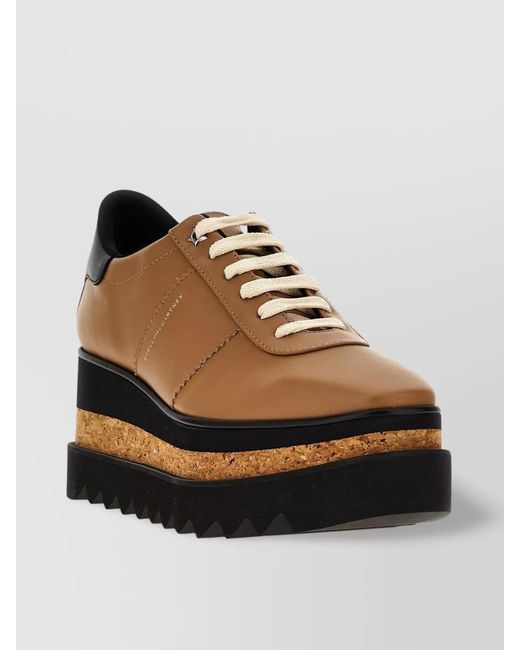 Stella McCartney Brown Sneak-Elyse Wedge Sneakers